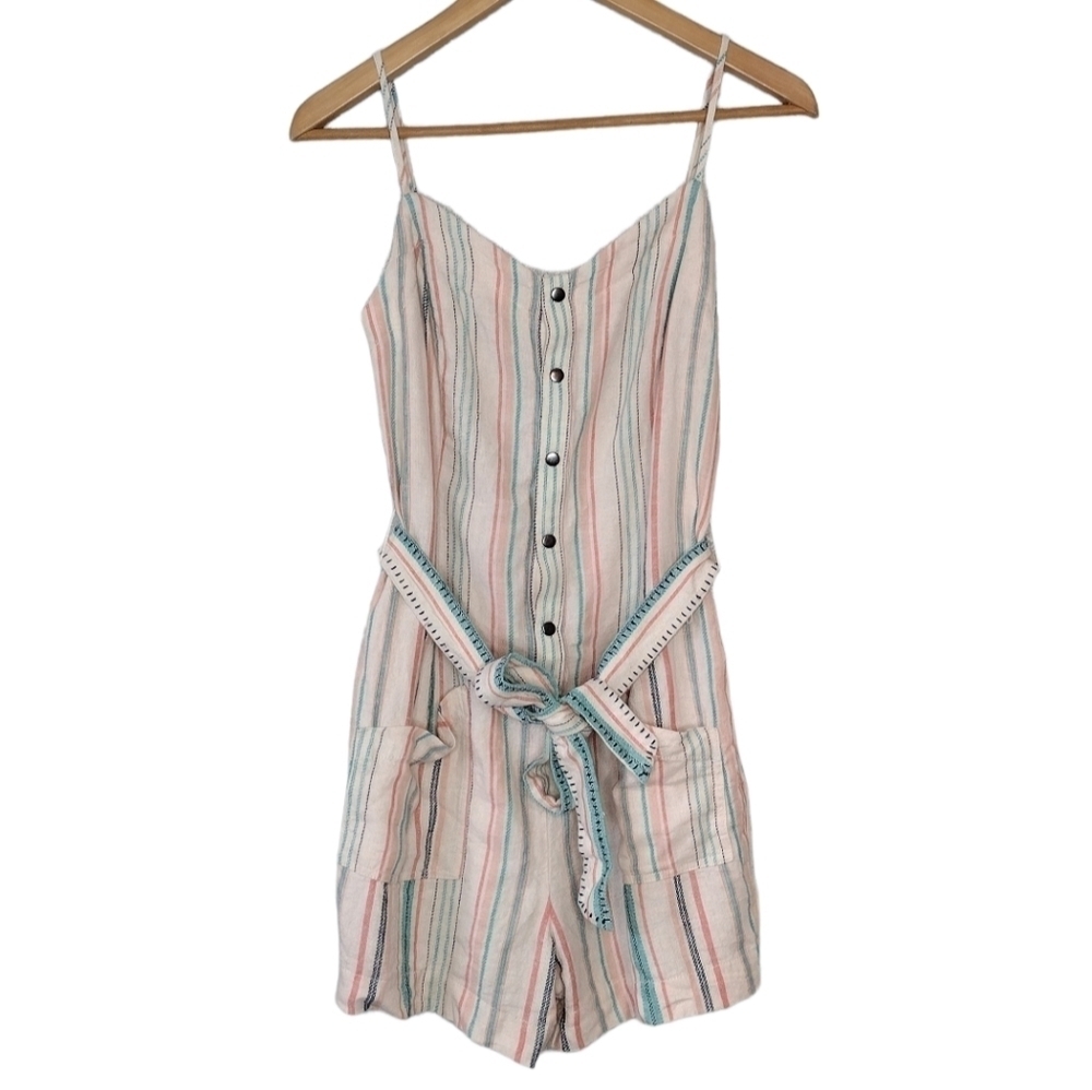 NWT Splendid La Paz Striped Twill Rompers